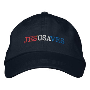 Jesus Rette die Tri-Color-Stickerei der USA Bestickte Baseballkappe