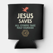 Jesus Rette DM Dragon D20 Dice Gift RPG Rolle Play Dosenkühler (Vorderseite)