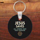 Jesus Rette DM Dragon D20 Dice Gift RPG Rolle Play Schlüsselanhänger (Vorderseite)