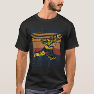 Jesus Rette Eishockey Goalie Sport Religiöse Chri T-Shirt