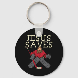 Jesus rette Eishockey Torwart religiös christlich  Schlüsselanhänger