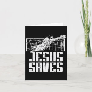 Jesus Rette Fußball Christlich Goalie Goalk Karte