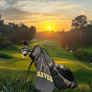 Jesus Rette Gelben Gold Glitzer Golfhandtuch