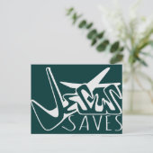 JESUS RETTE GRAFFITI POSTKARTE (Stehend Vorderseite)