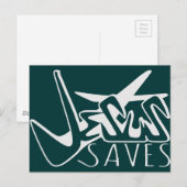 JESUS RETTE GRAFFITI POSTKARTE (Vorne/Hinten)