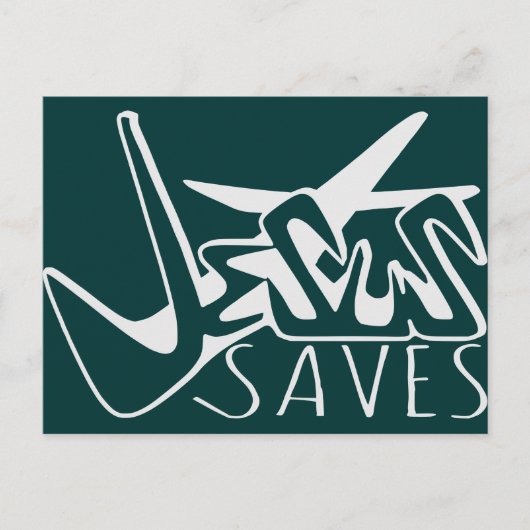 JESUS RETTE GRAFFITI POSTKARTE (Vorderseite)