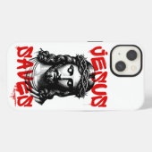 Jesus rette Graffiti-Stil iPhone Hülle (Rückseite (Horizontal))