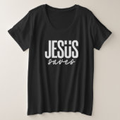 JESUS RETTE GROßE GRÖßE T-Shirt (Design vorne)