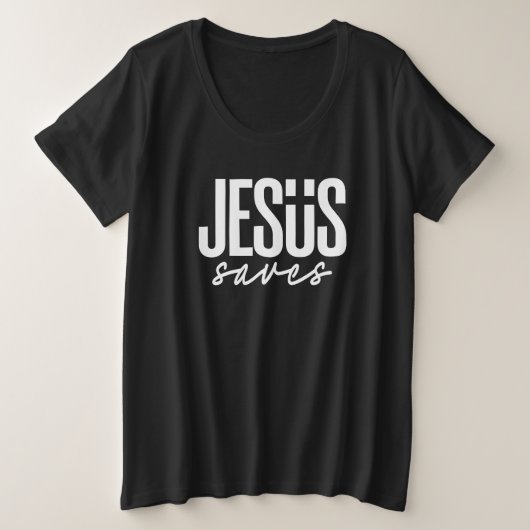 JESUS RETTE GROßE GRÖßE T-Shirt (Design vorne)