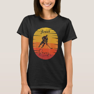 Jesus Rette Hockey Goal Religious Christlich T-Shirt