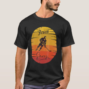Jesus Rette Hockey Goal Religious Christlich T-Shirt