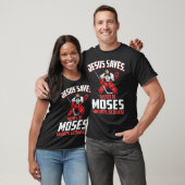 Jesus Rette Hockey Goalie Passes Moses Funny Relig T-Shirt (Unisex)