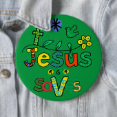 Jesus Rette I Doodles I KellyGrn i 6x6 Button (Beispiel)