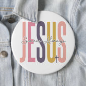 Jesus rette immer Ostern Christliche Kreuzquelle Button (Beispiel)