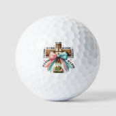 Jesus rette immer Ostern Christliche Kreuzquelle Golfball (Vorderseite)
