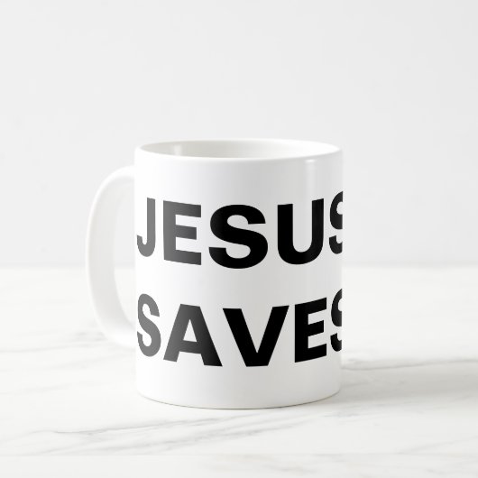 "Jesus Rette" Inspiration Kaffeetasse (Vorderseite Links)