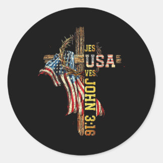 Jesus Rette Jesusaves, amerikanische Flagge, Chris Runder Aufkleber