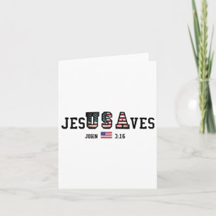 Jesus Rette Jesusaves Usa American Flag Patriotic Karte