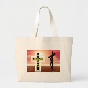 Jesus rette Kreuzigung Jumbo Stoffbeutel