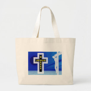 Jesus rette Kreuzigung Jumbo Stoffbeutel