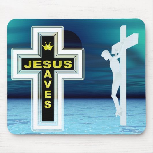 Jesus rette Kreuzigung Mousepad (Vorne)