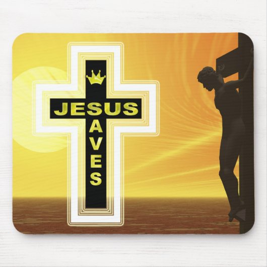 Jesus rette Kreuzigung Mousepad (Vorne)