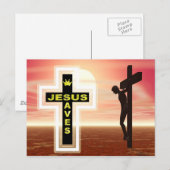 Jesus rette Kreuzigung Postkarte (Vorne/Hinten)