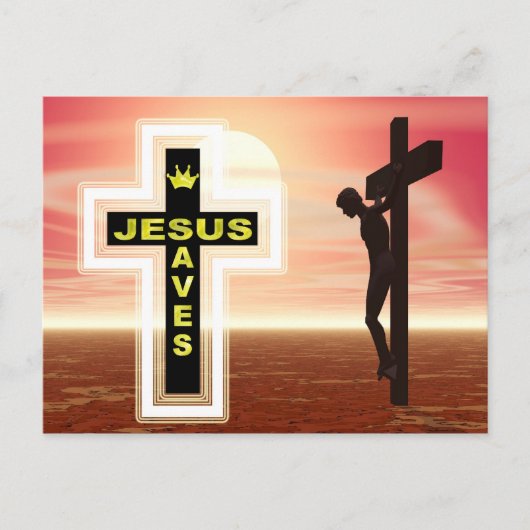 Jesus rette Kreuzigung Postkarte (Vorderseite)