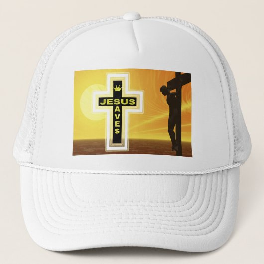 Jesus rette Kreuzigung Truckerkappe (Vorderseite)