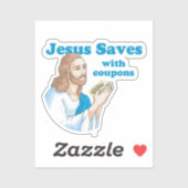 Jesus Rette mit Coupons Aufkleber (Blatt)