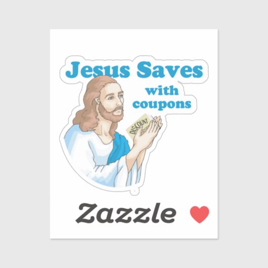Jesus Rette mit Coupons Aufkleber (Blatt)