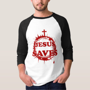 Jesus Rette mit Kreuz und Krone von Thorns T-Shirt