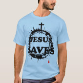 Jesus Rette mit Kreuz und Krone von Thorns T-Shirt (Vorderseite)