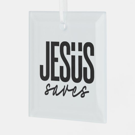 JESUS RETTE ORNAMENT AUS GLAS (Vorderseite links)