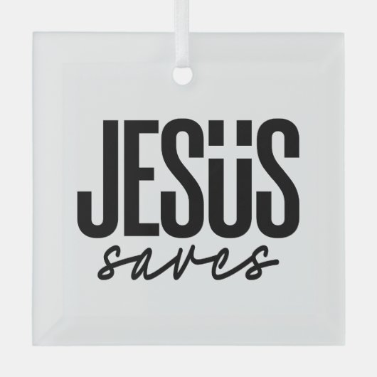 JESUS RETTE ORNAMENT AUS GLAS (Vorderseite)