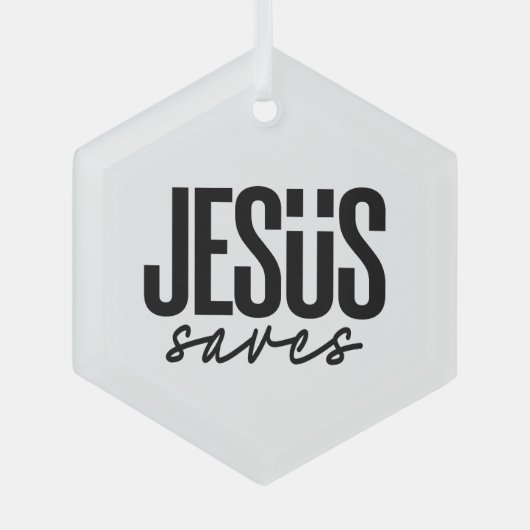 JESUS RETTE ORNAMENT AUS GLAS (Vorderseite)