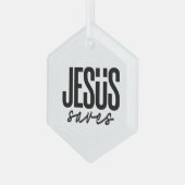 JESUS RETTE ORNAMENT AUS GLAS (Vorderseite Links)