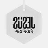 JESUS RETTE ORNAMENT AUS GLAS (Rückseite)