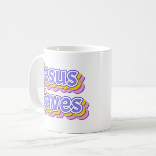Jesus Rette Pastel 3D Kaffeetasse (Vorderseite Links)