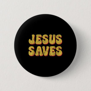 Jesus Rette - Populärer Christlicher Glaubenssatz  Button