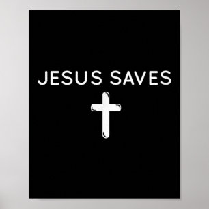 Jesus Rette subtile Christliche Glaube Minimal R Poster