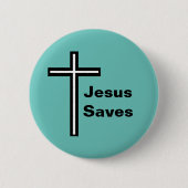 Jesus Rette über den Christlichen Knopf Button (Vorderseite)