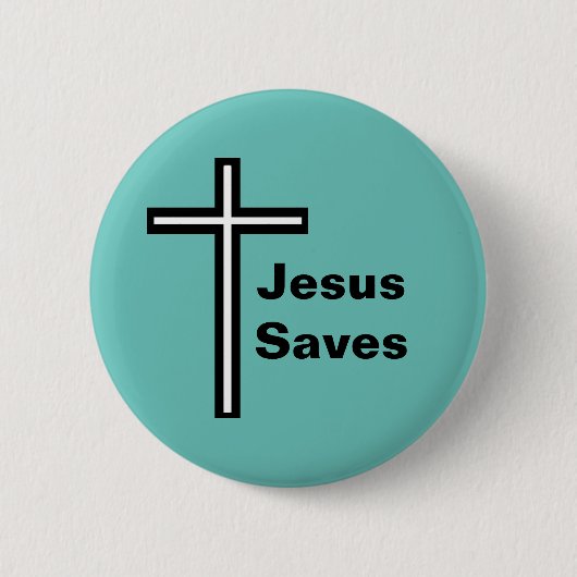 Jesus Rette über den Christlichen Knopf Button (Vorderseite)