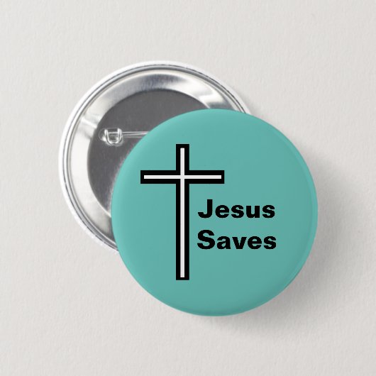 Jesus Rette über den Christlichen Knopf Button (Vorne & Hinten)