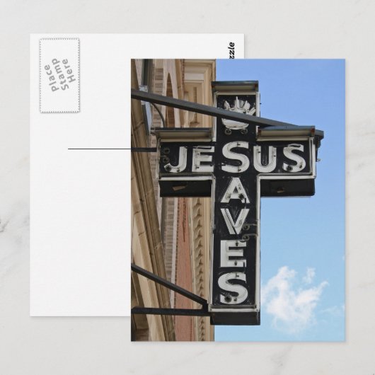 Jesus Rette Zeichen Postkarte (Vorne/Hinten)