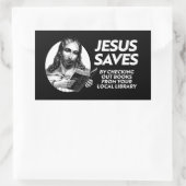 Jesus Rette Zeit zum Lesen verbotener Bücher Rechteckiger Aufkleber (Tasche)