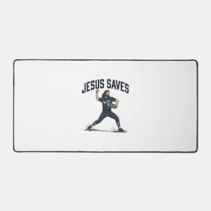 Jesus rettet Baseball Pitcher Vintage Gravur Shi Schreibtischunterlage