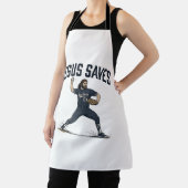 Jesus rettet Baseball-Pitcher Vintage-Stich Shirt Schürze (InSitu)