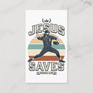 Jesus rettet Baseball Vintage Christian Vector Des Visitenkarte