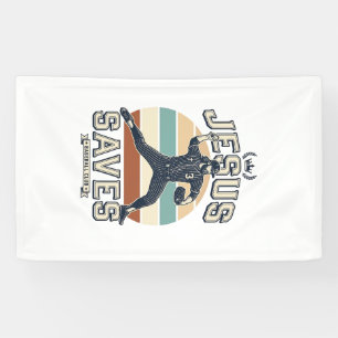 Jesus rettet Baseball Vintage Christian Vektor Des Banner